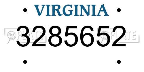 3285652 Virginia License Plate