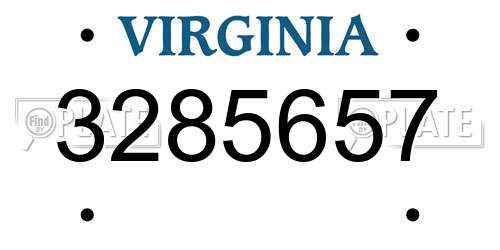 3285657 Virginia License Plate