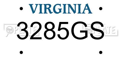 3285GS Virginia License Plate