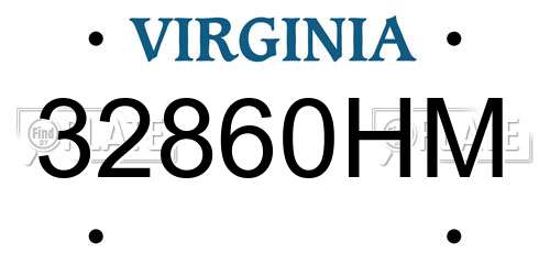 32860HM Virginia License Plate