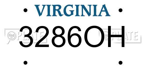 3286OH Virginia License Plate