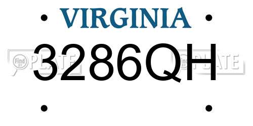 3286QH Virginia License Plate
