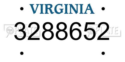 3288652 Virginia License Plate