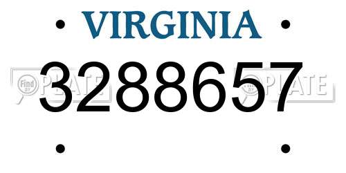 3288657 Virginia License Plate