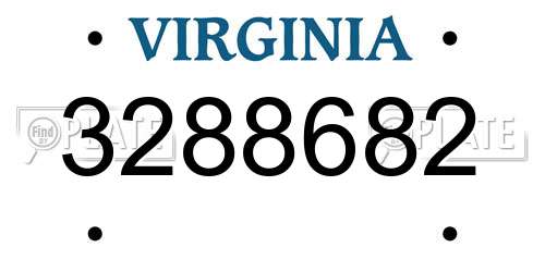 3288682 Virginia License Plate
