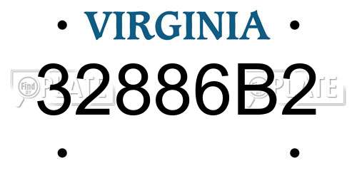 32886B2 Virginia License Plate