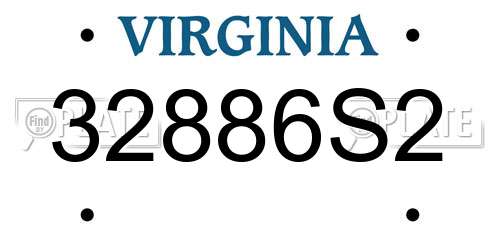 32886S2 Virginia License Plate