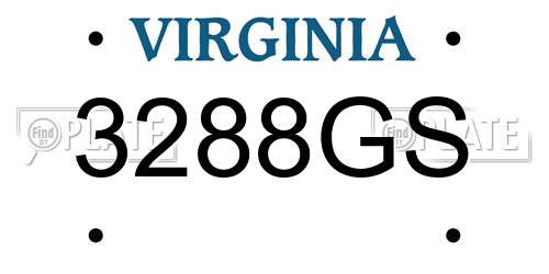 3288GS Virginia License Plate