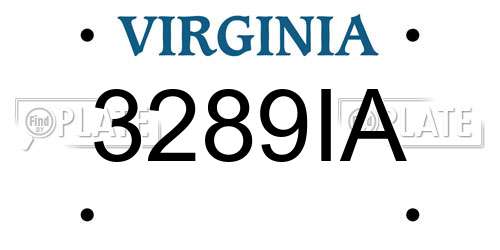 3289IA Virginia License Plate