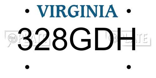 328GDH Virginia License Plate