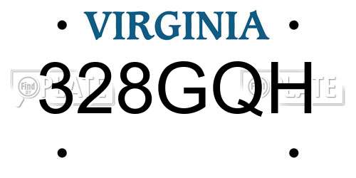 328GQH Virginia License Plate