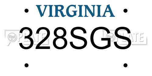328SGS Virginia License Plate