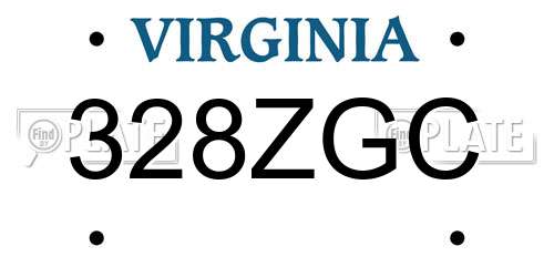 328ZGC Virginia License Plate