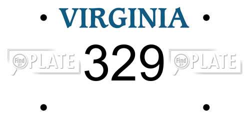 329 Virginia License Plate