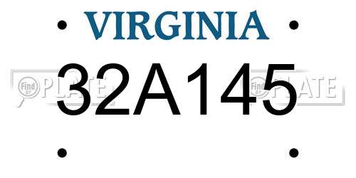 32A145 Virginia License Plate