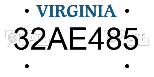 32AE485 Virginia License Plate