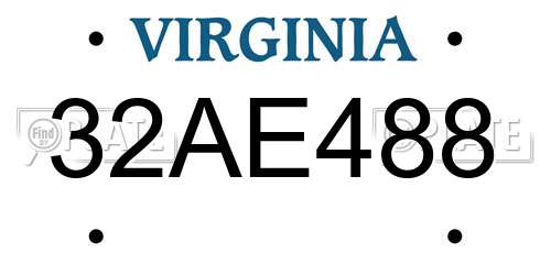32AE488 Virginia License Plate