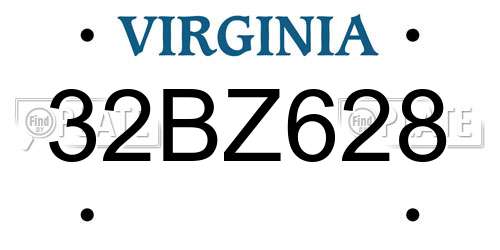 32BZ628 Virginia License Plate