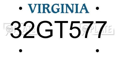 32GT577 Virginia License Plate