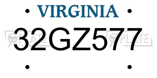 32GZ577 Virginia License Plate