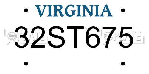 32ST675 Virginia License Plate