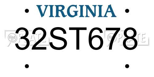32ST678 Virginia License Plate