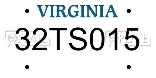 32TS015 Virginia License Plate