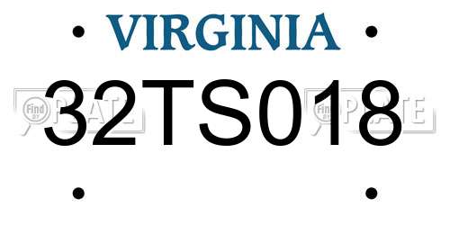 32TS018 Virginia License Plate