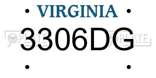3306DG Virginia License Plate