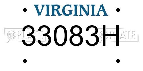 33083H Virginia License Plate