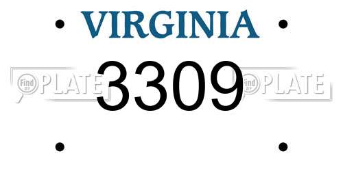 3309 Virginia License Plate