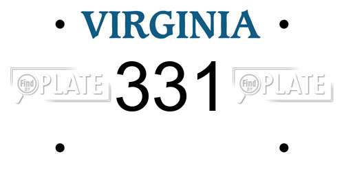 331 Virginia License Plate