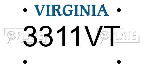 3311VT Virginia License Plate