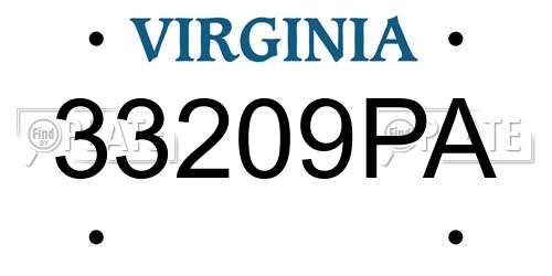 33209PA Virginia License Plate