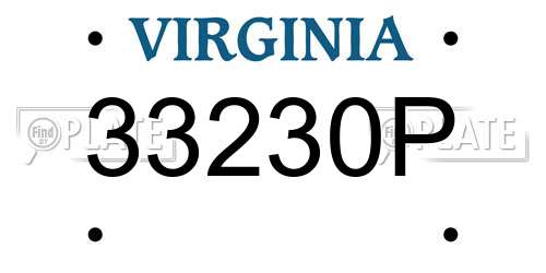 33230P Virginia License Plate