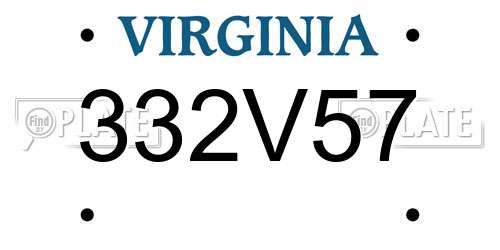 332V57 Virginia License Plate