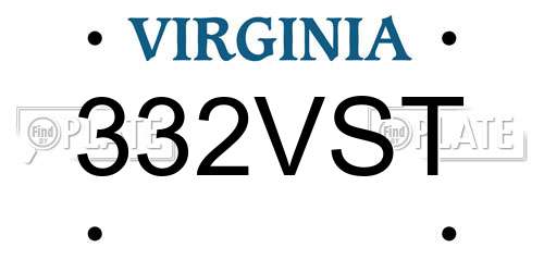 332VST Virginia License Plate