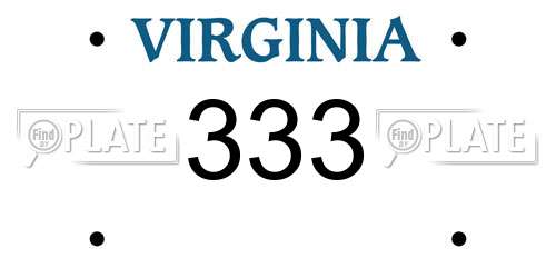 333 Virginia License Plate
