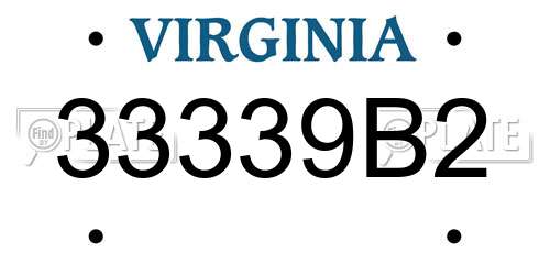 33339B2 Virginia License Plate