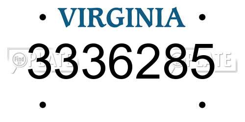 3336285 Virginia License Plate