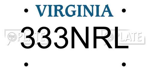 333NRL Virginia License Plate