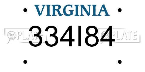 334I84 Virginia License Plate