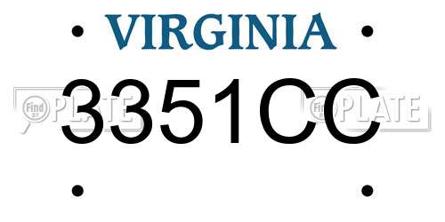 3351CC Virginia License Plate