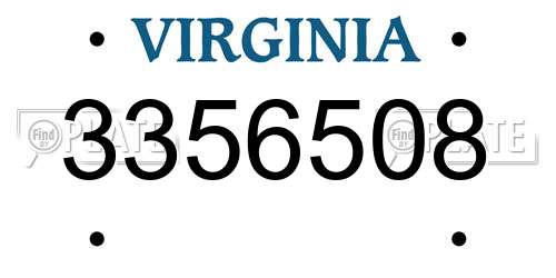 3356508 Virginia License Plate