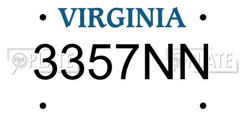3357NN Virginia License Plate