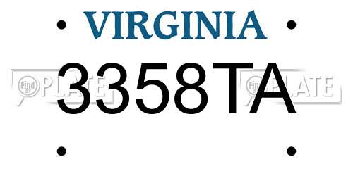 3358TA Virginia License Plate