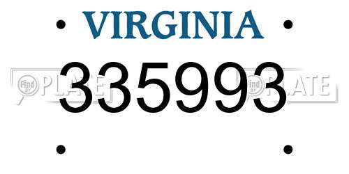 335993 Virginia License Plate