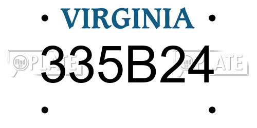 335B24 Virginia License Plate