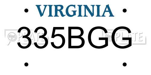 335BGG Virginia License Plate