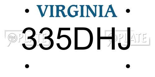 335DHJ Virginia License Plate